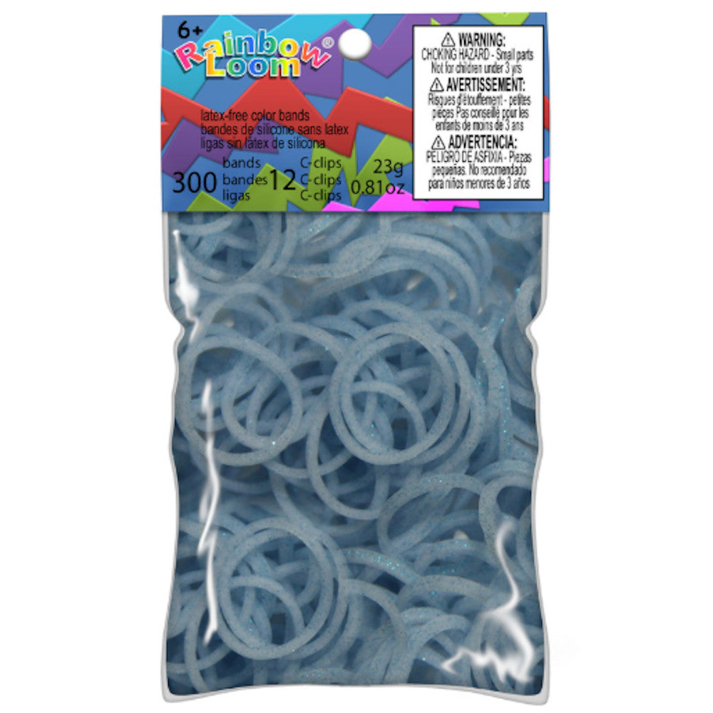 Rainbow Loom Bands - Yellow&Green / Blue Crystal Glitter