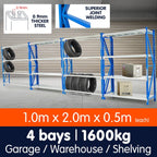 4-Bay shelving 4m-wide 400kg