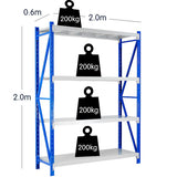 2 Bay Garage Storage Steel Rack Long Span Shelving 2m-wide