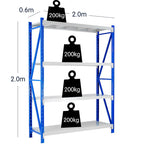1 Bay Garage Storage Steel Rack Long Span Shelving 2.0m-wide 800kg
