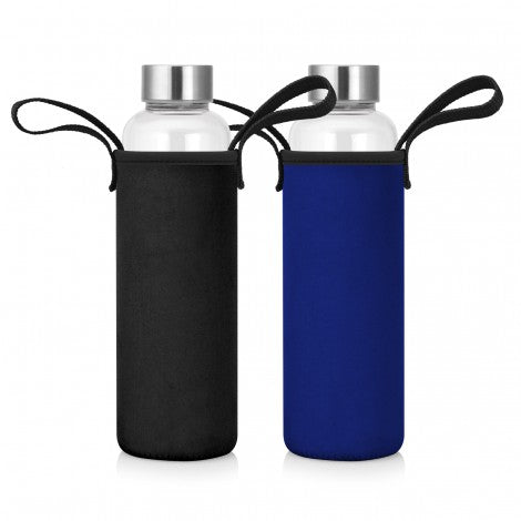 Glass Water Bottle with Neoprene Sleeve - 600ml
