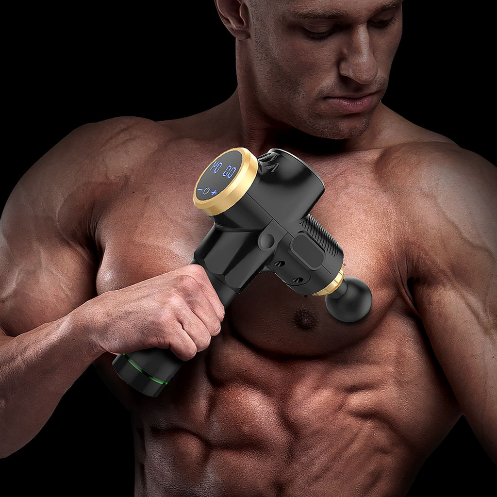 Electric Massage Gun With 4 Heads Percussion