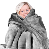 Laura Hill 600GSM Faux Mink Blanket Double-Sided Queen Size - Silver