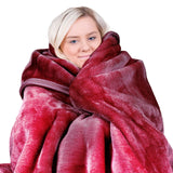 Laura Hill Faux Mink Blanket 800GSM Heavy Double-Sided - Red