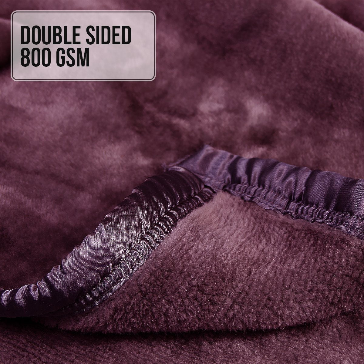 Laura Hill Faux Mink Blanket 800GSM Heavy Double-Sided - Purple