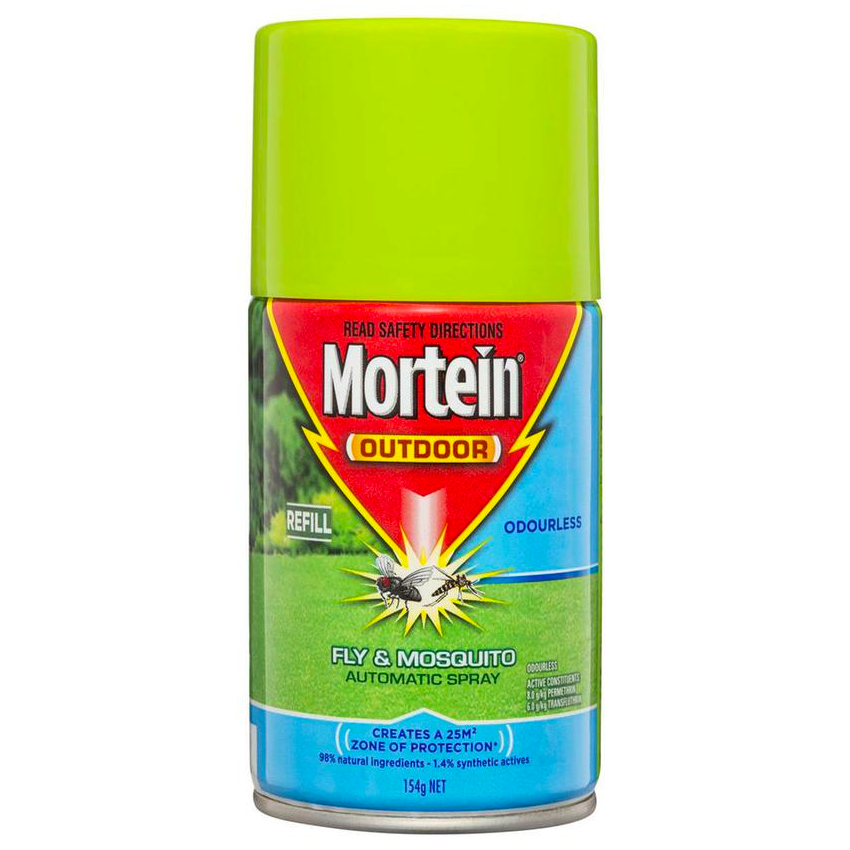 Mortein Outdoor Fly & Mosquito Automatic Spray Refill Odourless 154g