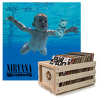 Crosley Record Storage Crate &  Nirvana Nevermind - Vinyl Album Bundle