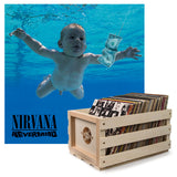 Crosley Record Storage Crate &  Nirvana Nevermind - Vinyl Album Bundle