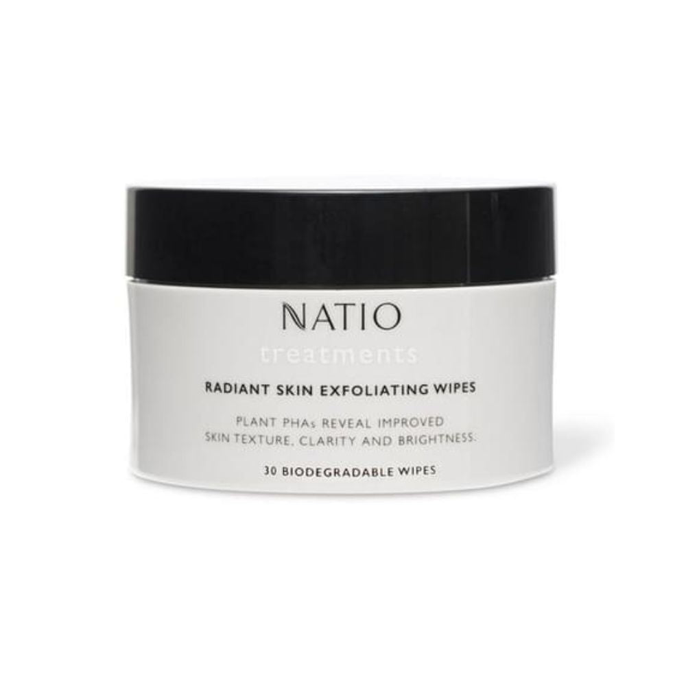 Natio Treatments Radiant Skin Exfoliating Wipes - 30 Wipes