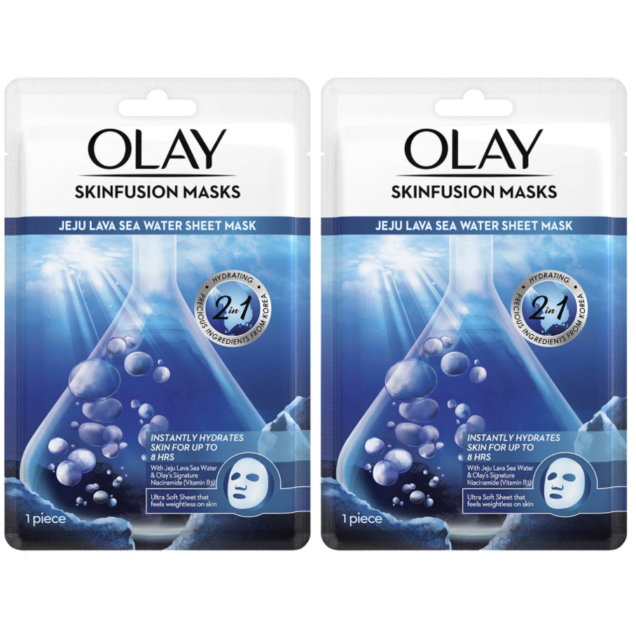 Olay Skinfusion Jeju Lava Seawater Sheet Mask - 2 Pack