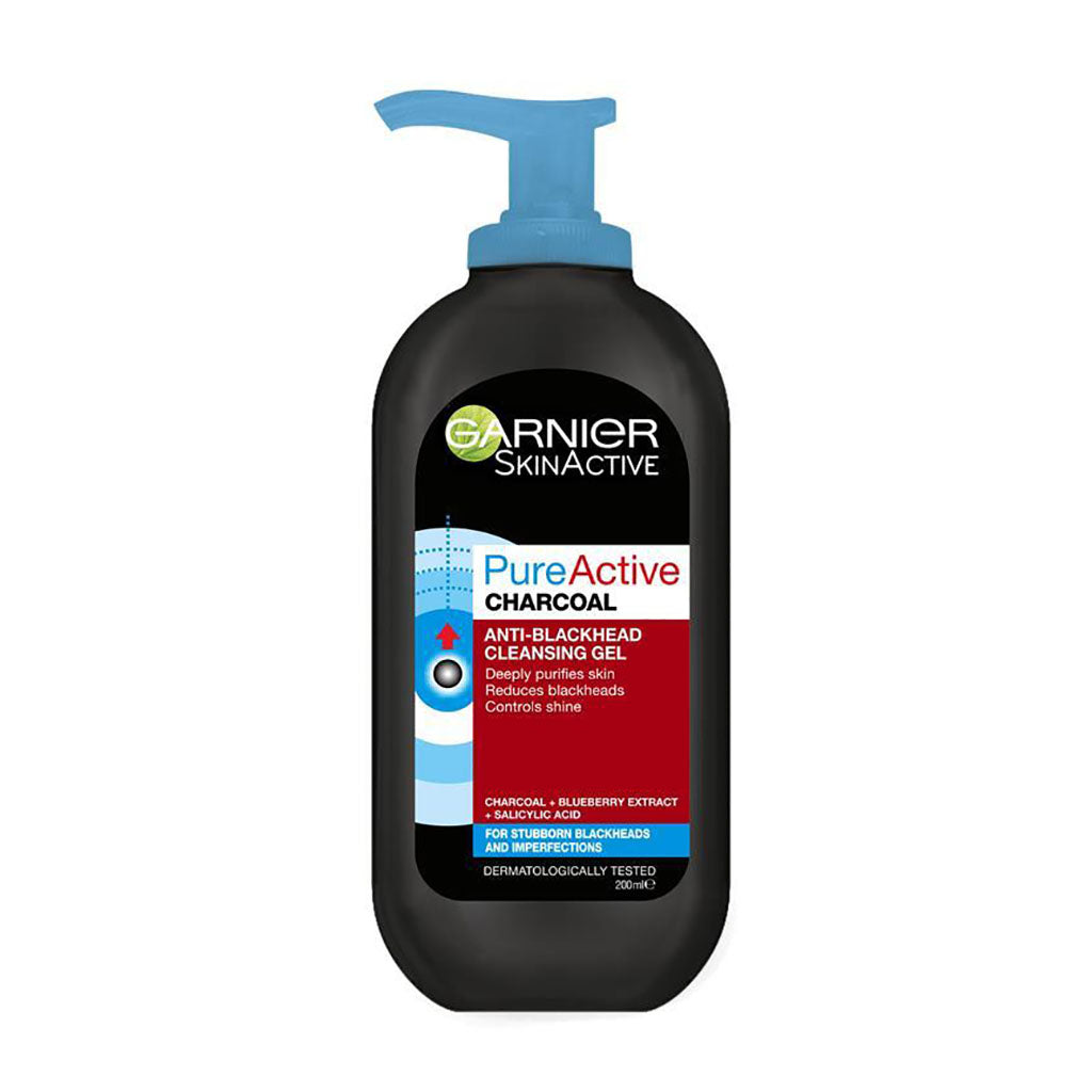 Garnier Pure Active Charcoal Anti-Blackhead Cleansing Gel 200mL
