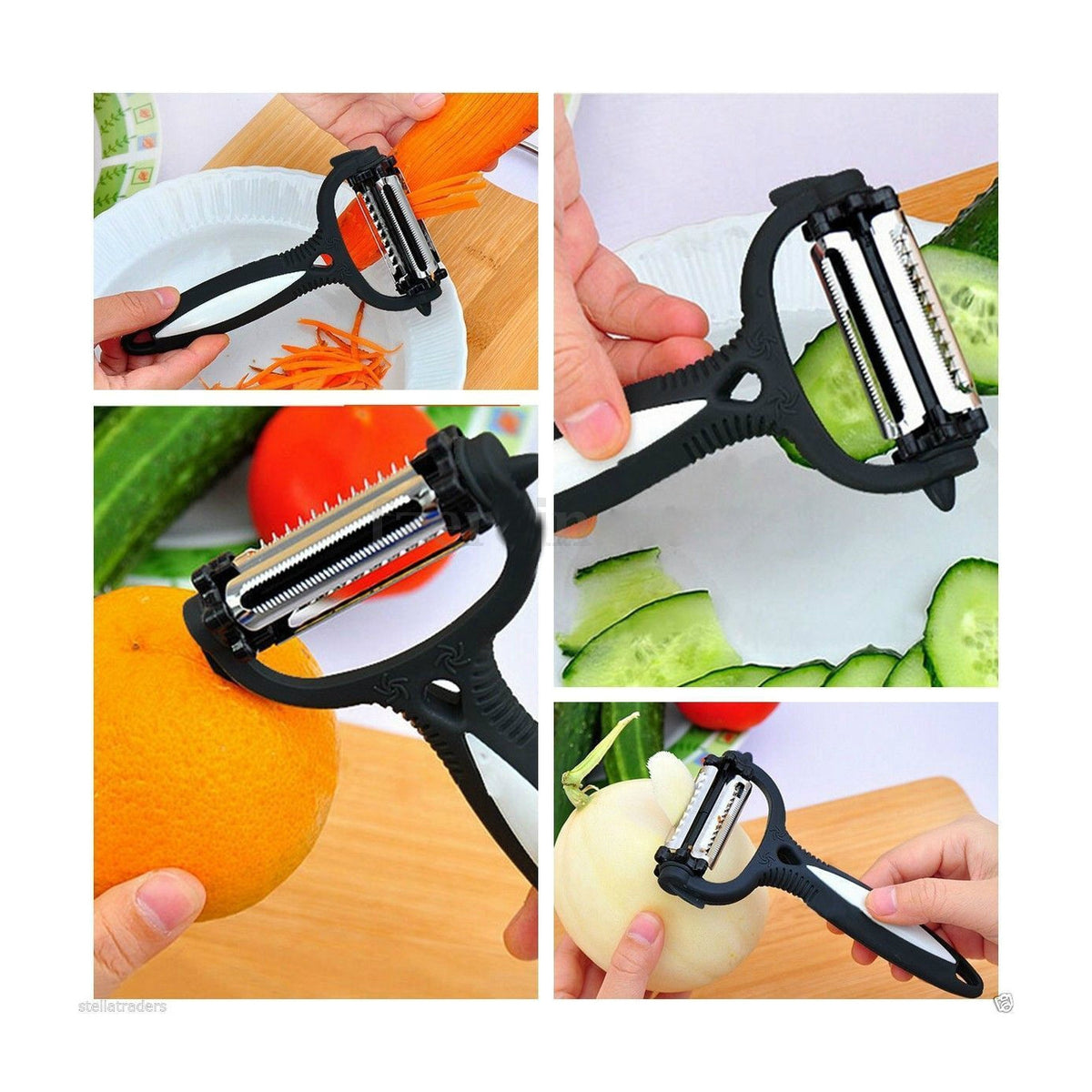 The Amazing Peeler Razor Sharp Versatile Blade Ergonomic Handle - Grey
