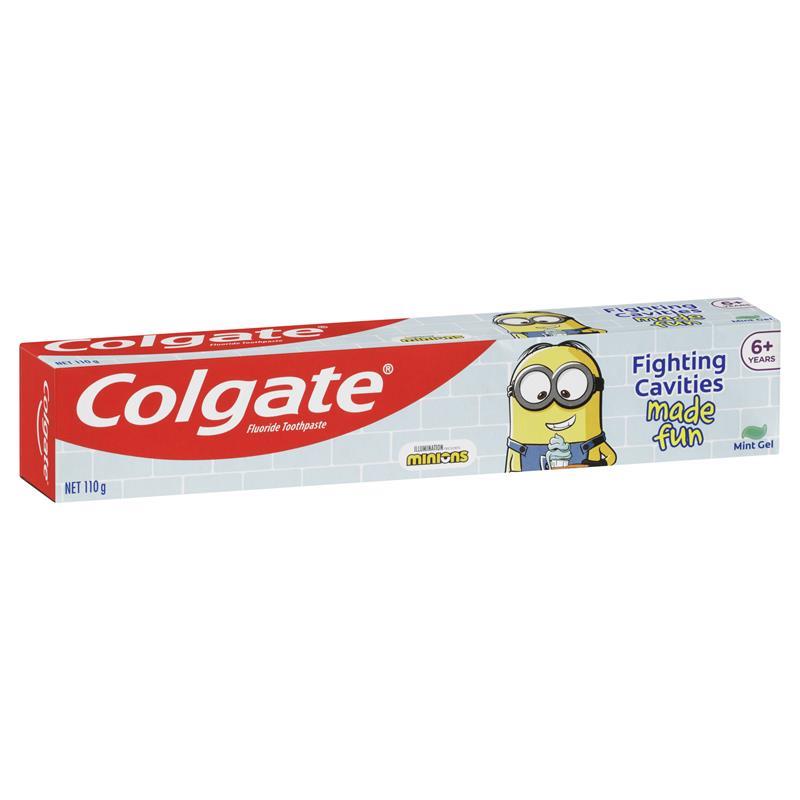3 Pack x Colgate Kids Minions Toothpaste 6+ Years Mint Gel 110g