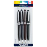 Penline Manhattan Blue Ink Ball point Pens 4 Pack