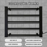 Pronti Heated Electric Towel Bathroom Rack EV-90- Black