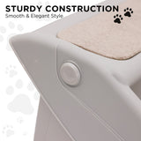 Furtastic Foldable Pet Stairs in Grey - 50cm Dog Ladder Cat Ramp with Non-Slip Mat for Indoor a