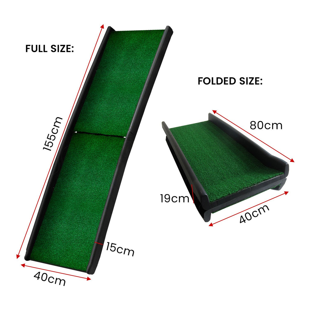 Furtastic Foldable Plastic Dog Ramp with Synthetic Grass – Smooth Sales