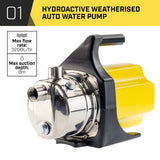 Hydro Active 800w Weatherised water pump Without Controller- Yellow