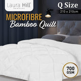 Laura Hill 700GSM Microfibre Bamboo Quilt Comforter Doona - Queen