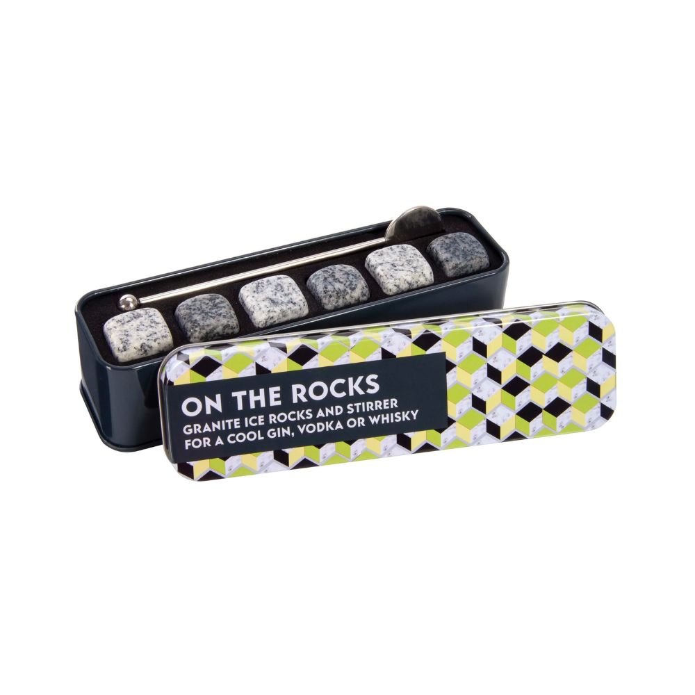 On The Rocks Granite Ice Rocks & Stirrer kit