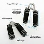 Padded Hand Grips - Medium to Heavy Spring Tension - 12.5x8cm - 2 Pack