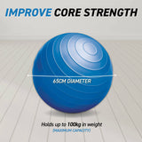 Sas Sports Exercise Gym Ball 65cm - Blue