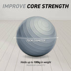 Sas Sports Exercise Gym Ball 75cm - Grey