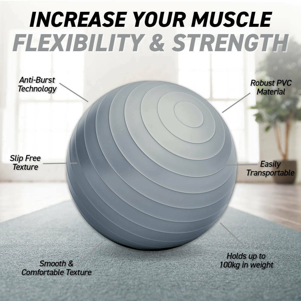 Sas Sports Exercise Gym Ball 75cm - Grey