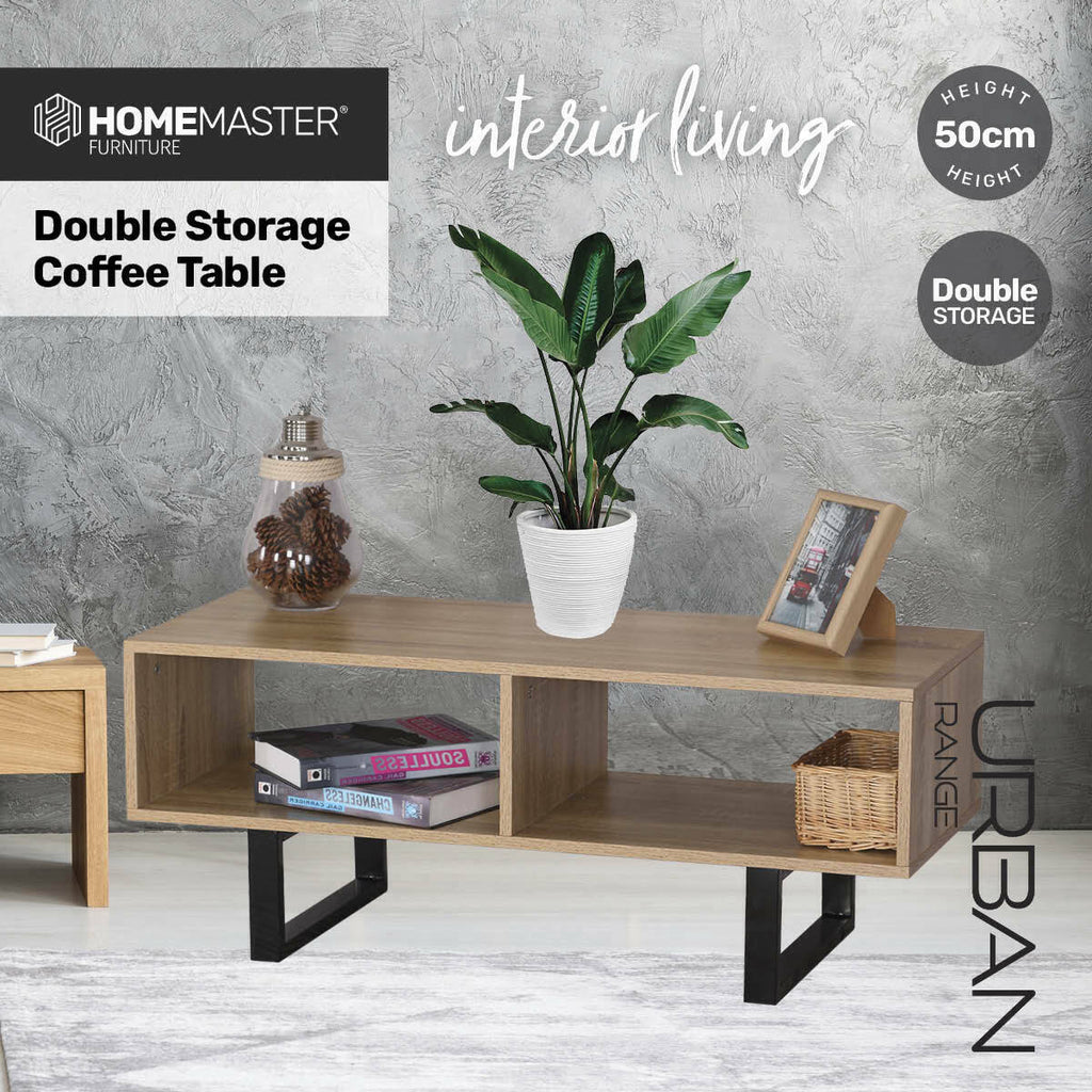 Home Master Coffee Table with Dual Open Storage - 1m