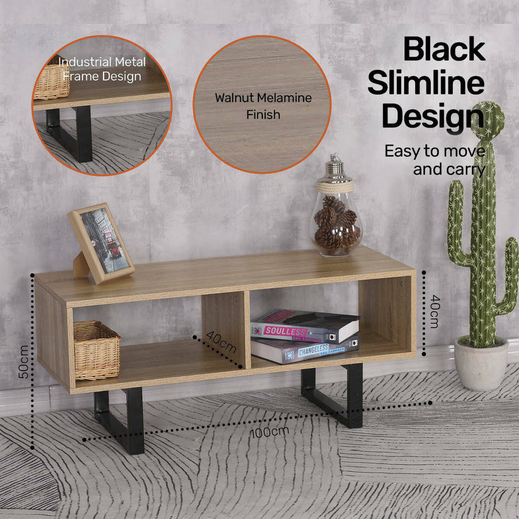 Home Master Coffee Table with Dual Open Storage - 1m