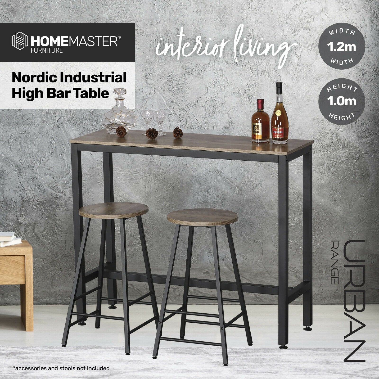 Home Master High Bar Table Nordic Industrial Design - 1m