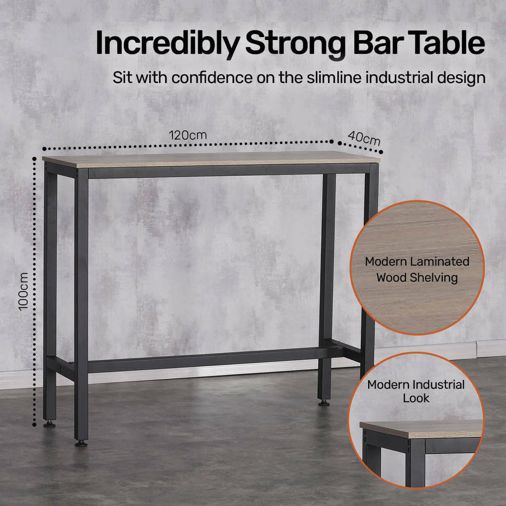 Home Master High Bar Table Nordic Industrial Design - 1m