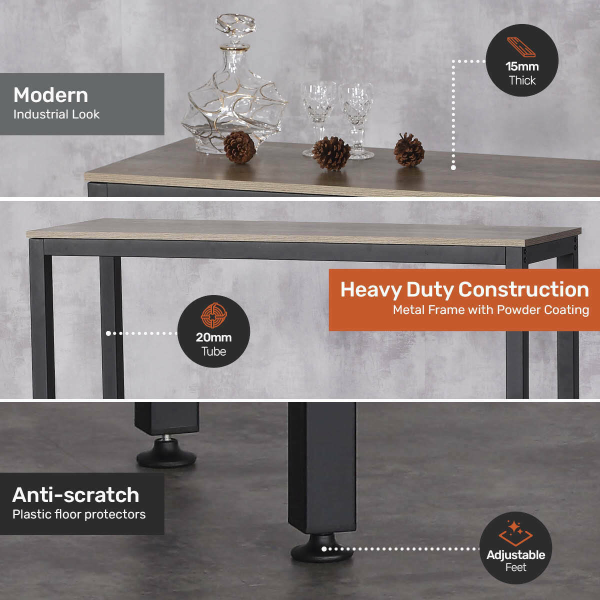 Home Master High Bar Table Nordic Industrial Design - 1m