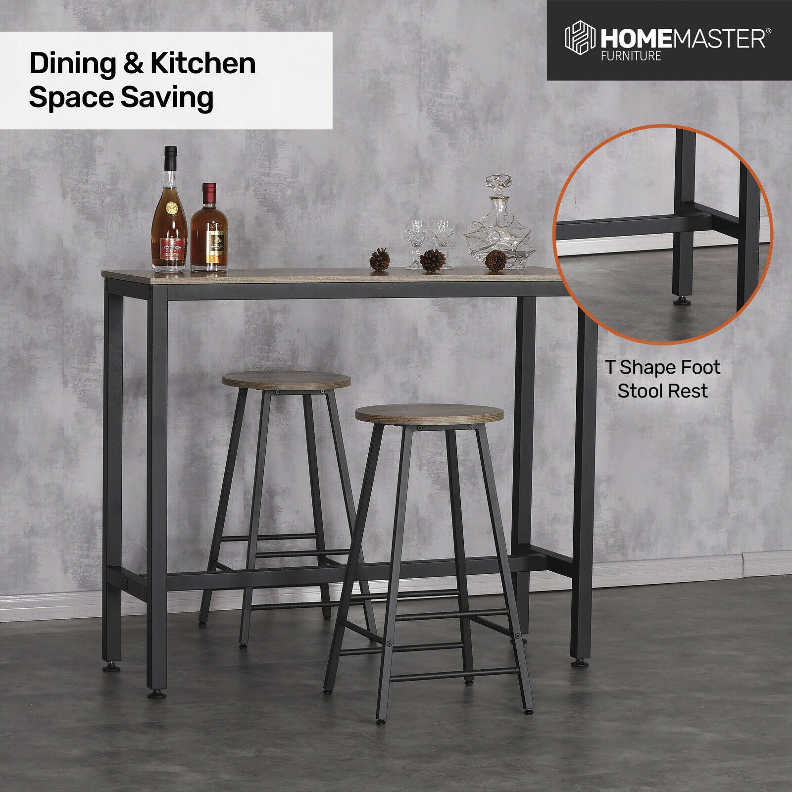 Home Master High Bar Table Nordic Industrial Design - 1m