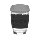 Sorrento Leaf & Bean Reusable Glass Cup - 340ml