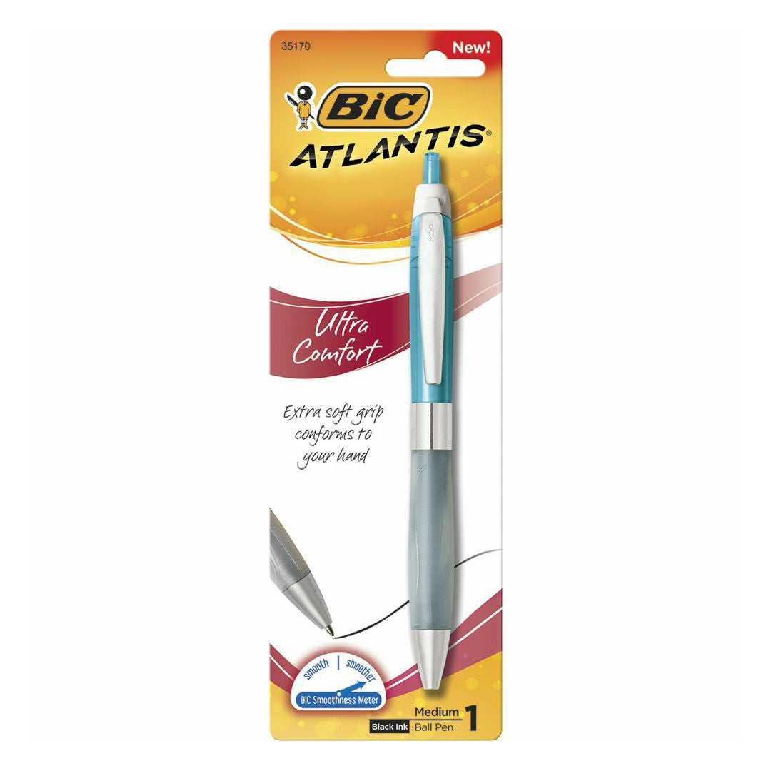 6 Pack x Bic Atlantis Ultra Comfort Ball Pen - Black