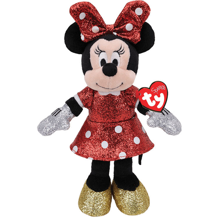 Ty Beanie Babies Collection 8" Disney Minnie Mouse Red Sparkle Plush Toy