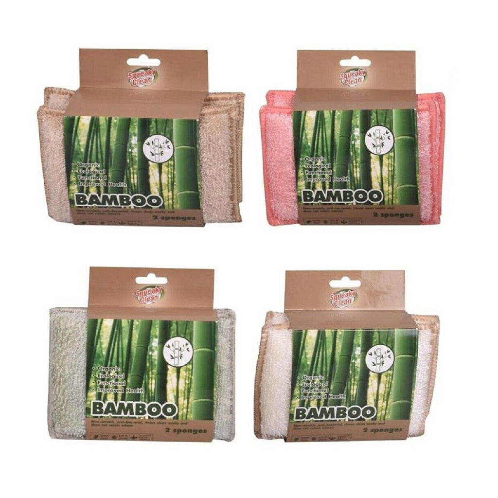 2 x Bamboo Cleaning Sponge (2 Pack) - Assorted