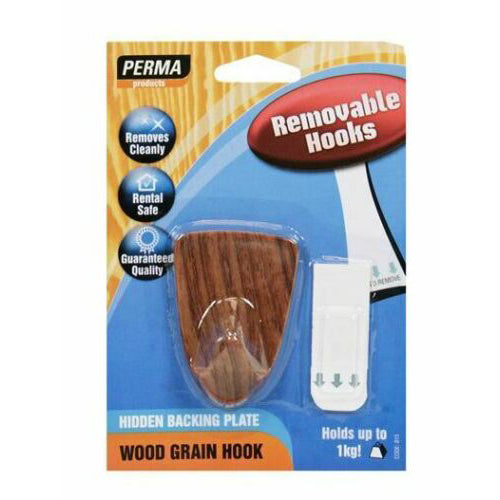 2 Pack x Removable Wood Grain Hooks