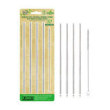 Stainless Steel Reusable Drinking Straws (4 Pack) with Bonus Cleaning Brush