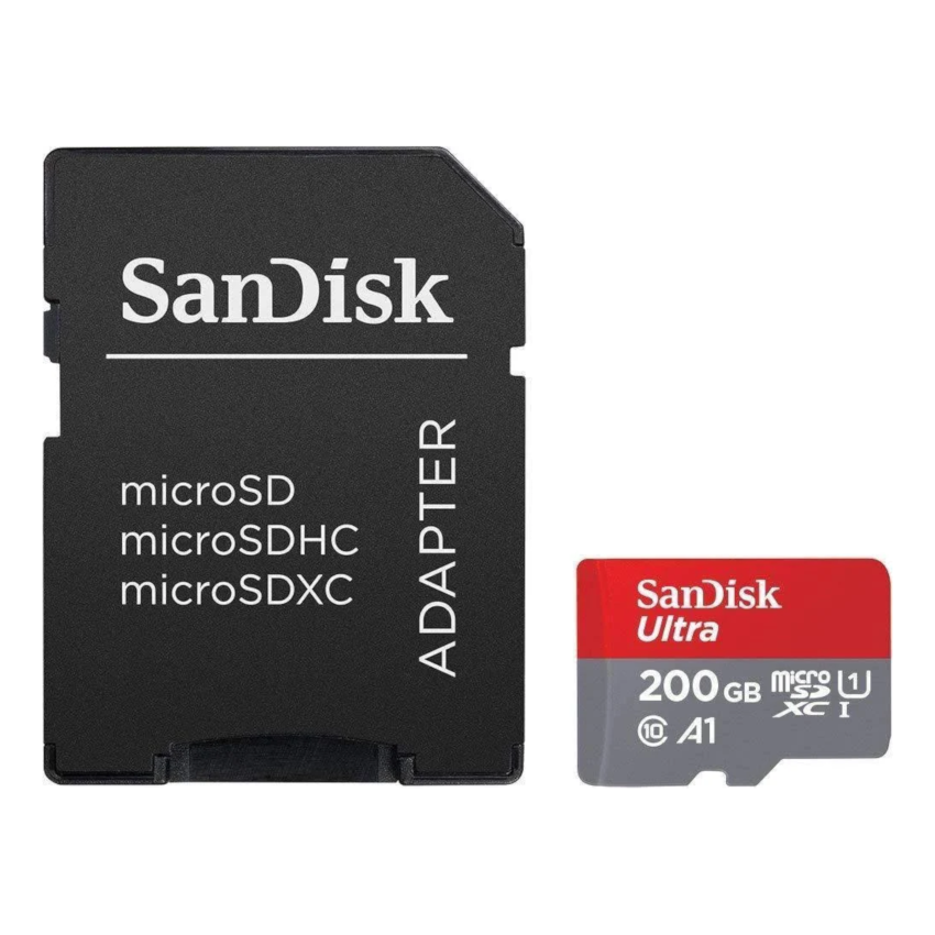 SANDISK SDSQUAR-200G-GN6MA Micro SDHC Ultra A1 Class 10 100mb/s with SD adapter