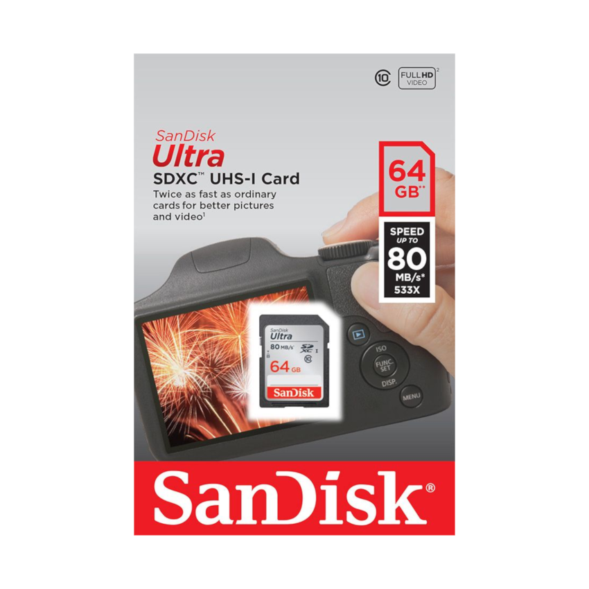 SanDisk Ultra 64GB SDHC Class 10 Card (80MB/s)