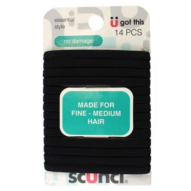 4 Pack x Scunci Essential Style Hair Tie For Fine-Medium Hair - 14pc