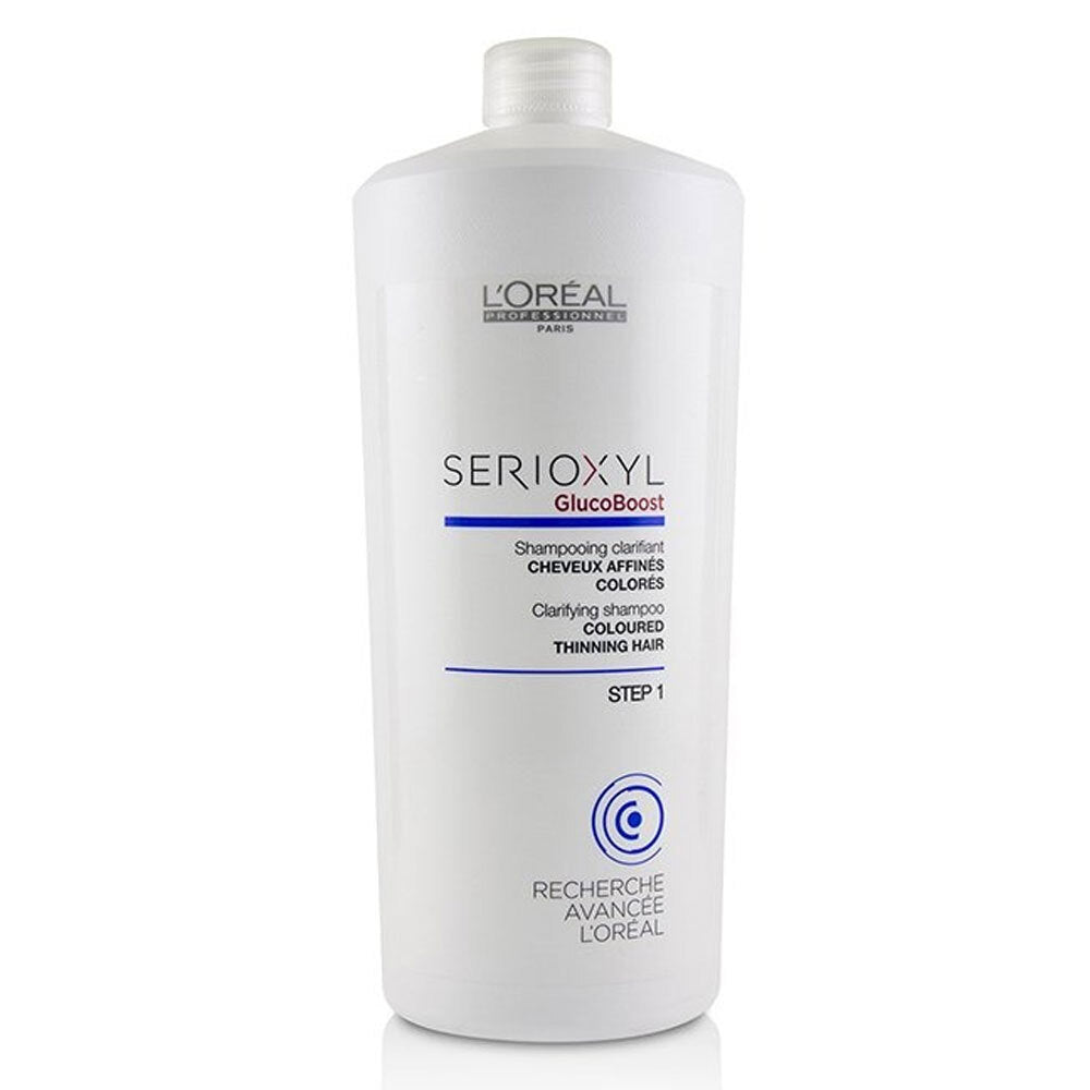 L'Oreal Serioxyl Glucoboost Clarifying Shampoo Coloured Thinning Hair Step 1 1000ml