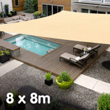 Wallaroo Rectangular Shade Sail 8m x 8m - Sand