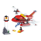 Sluban Building Block FIRE Firefighter Plane Scene