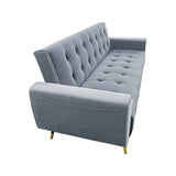 Ava Tufted Velvet Sofa Bed by Sarantino - Light Grey