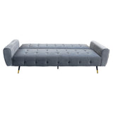 Ava Tufted Velvet Sofa Bed by Sarantino - Light Grey