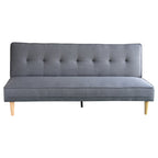 Sarantino 3 Seater Linen Sofa Bed Couch with Pillows - Dark Grey