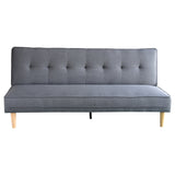 Sarantino 3 Seater Linen Sofa Bed Couch with Pillows - Dark Grey